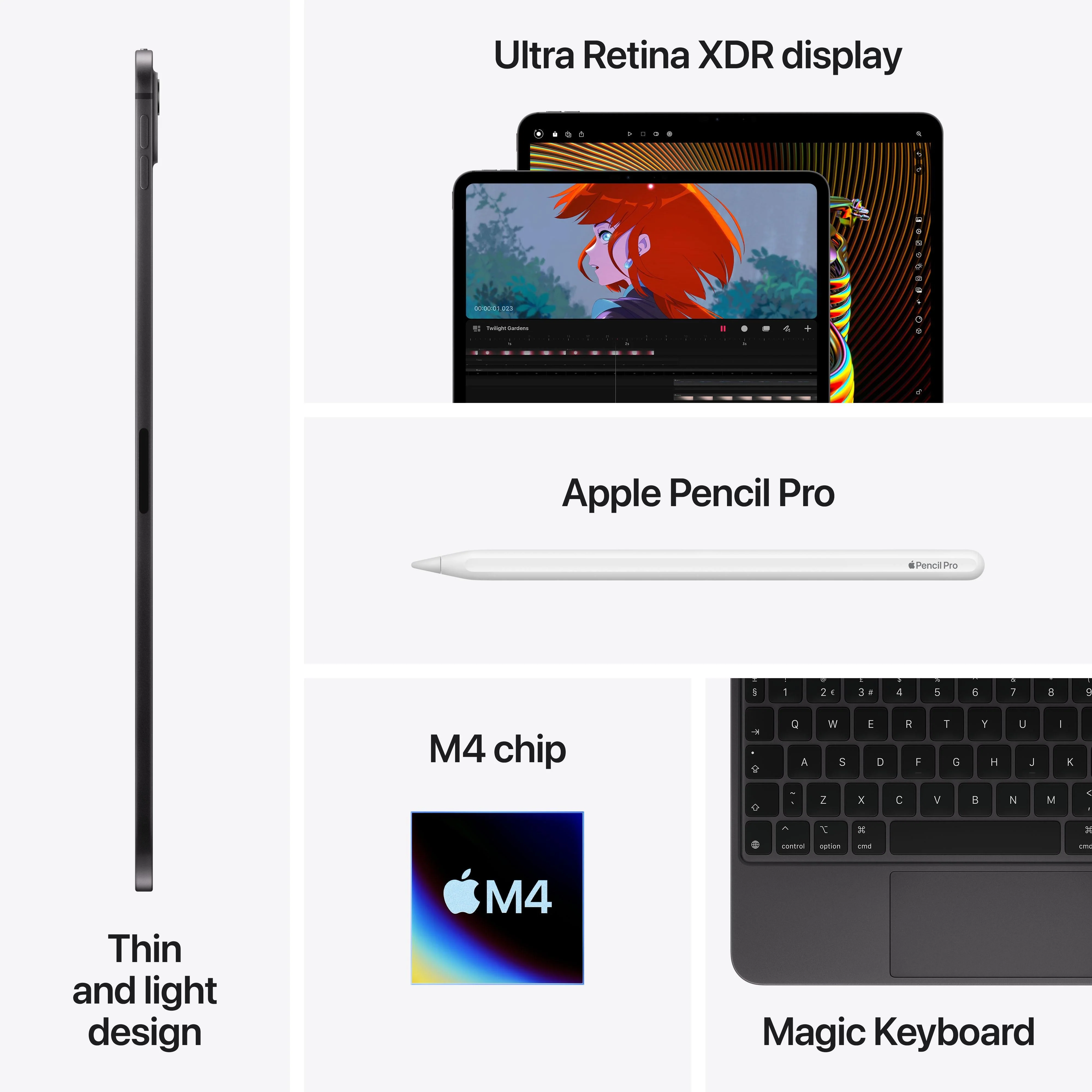 13-inch iPad Pro Wi-Fi 2TB Standard Glass - Space Black (M4) - Image 9