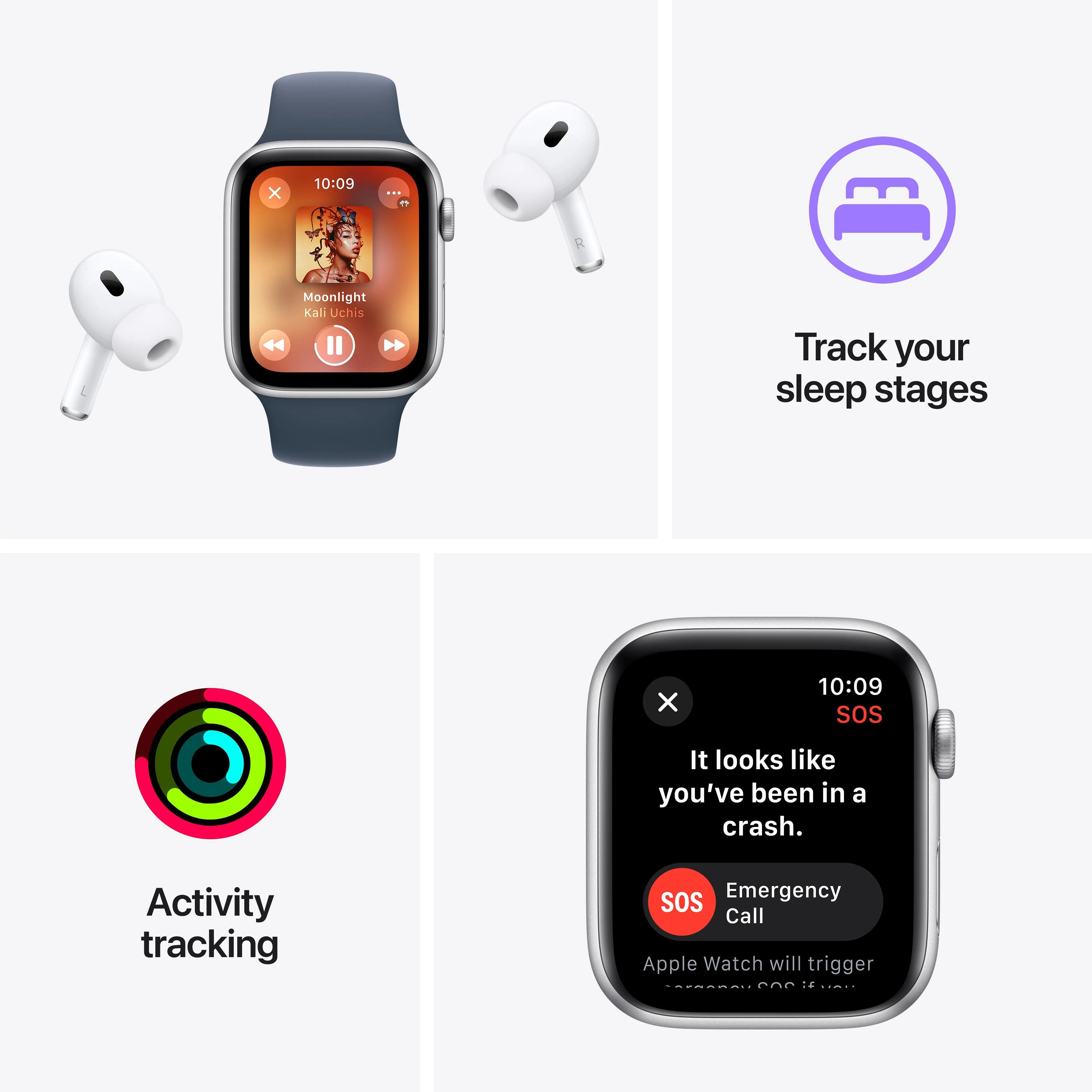 Apple Watch SE GPS 40mm Starlight Aluminium Case with Starlight Sport Band - M/L - Image 7