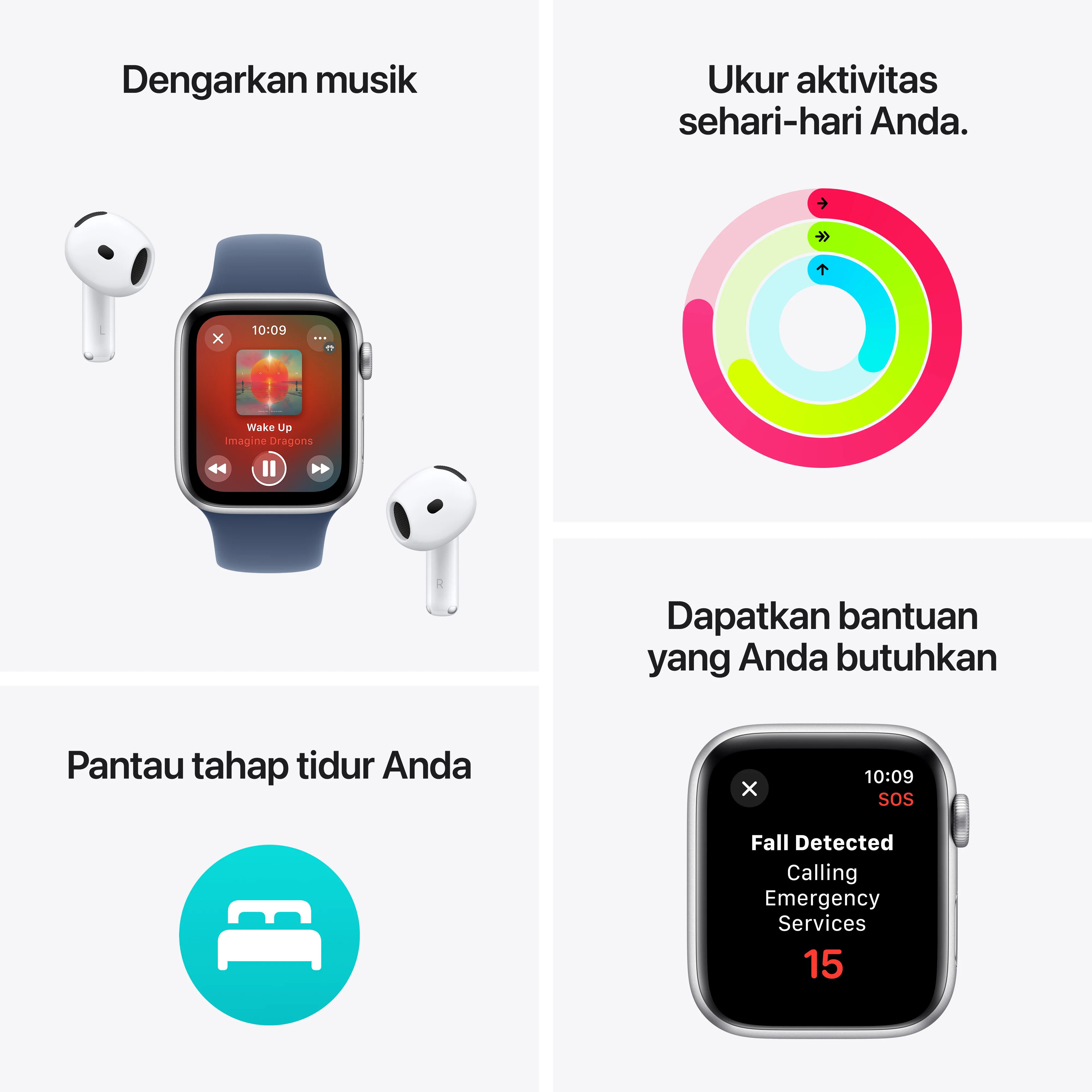 2024 Apple Watch SE 40 mm Midnight Aluminium Case Sport Band - Image 3