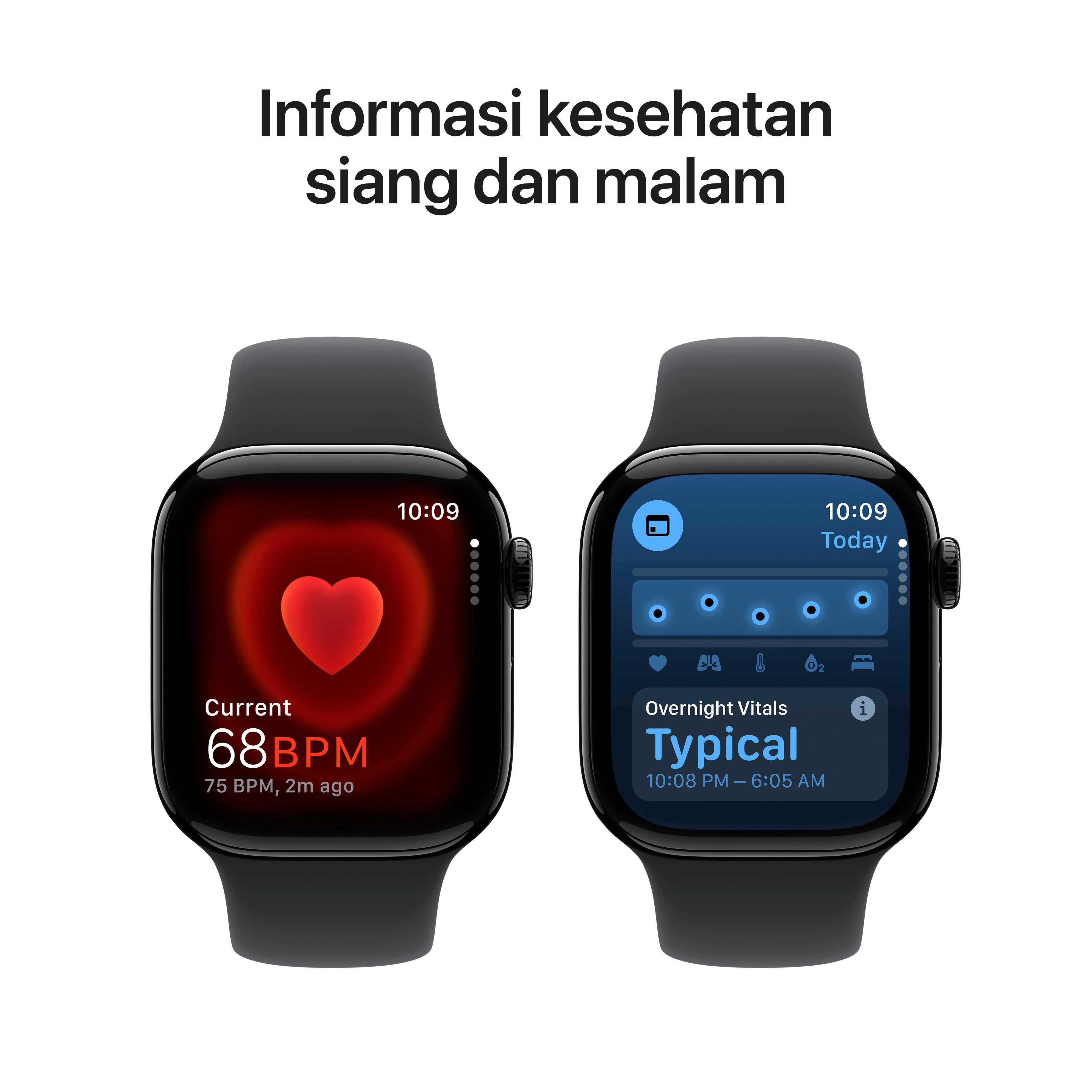 Apple Watch Series 10 GPS 42mm Jet Black Aluminium Case with Black Sport Band - S/M - Image 5