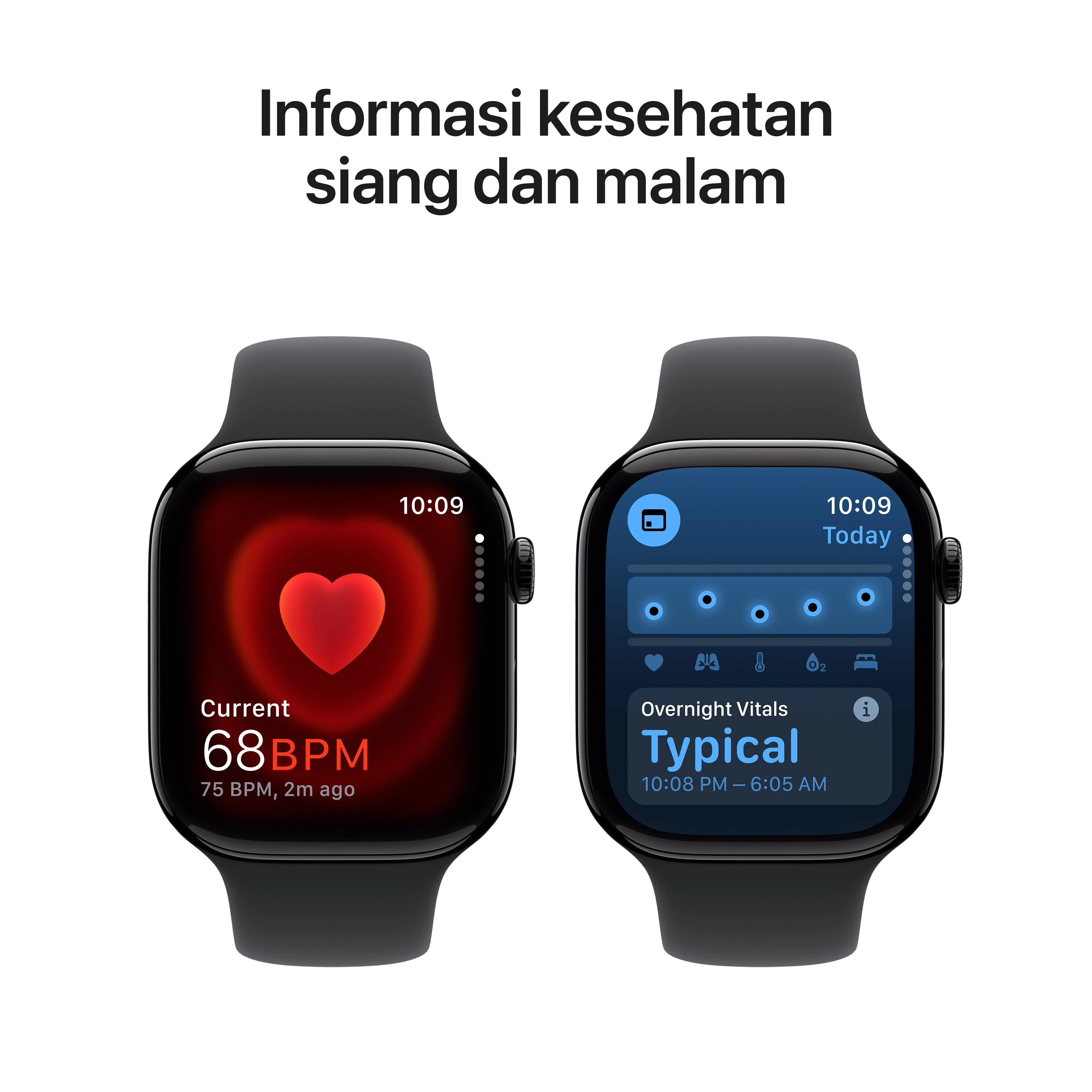 Apple Watch Series 10 GPS 46mm Jet Black Aluminium Case with Black Sport Band - S/M - Image 5