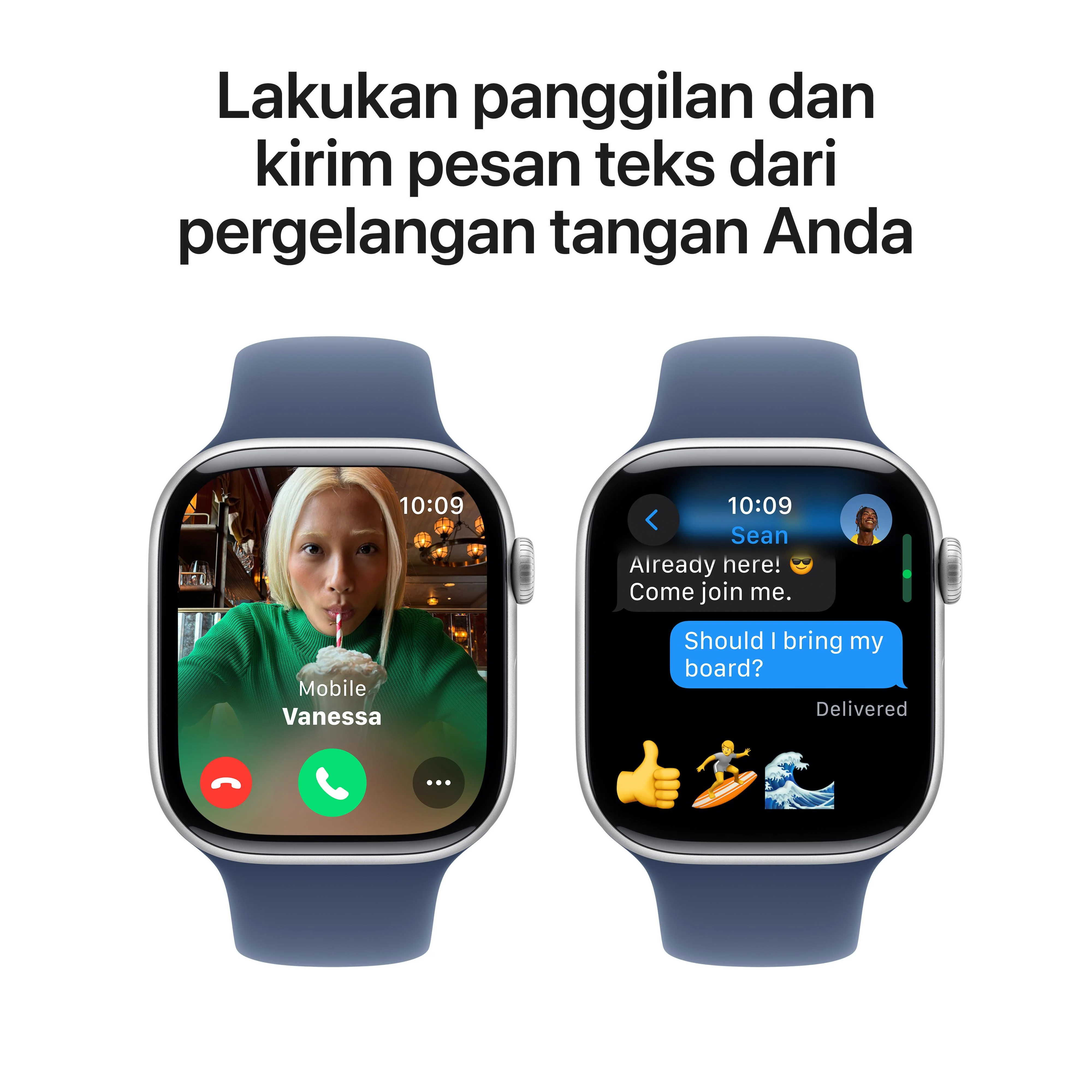Apple Watch Series 10 GPS 46mm Silver Aluminium Case with Denim Sport Band - M/L - Image 7