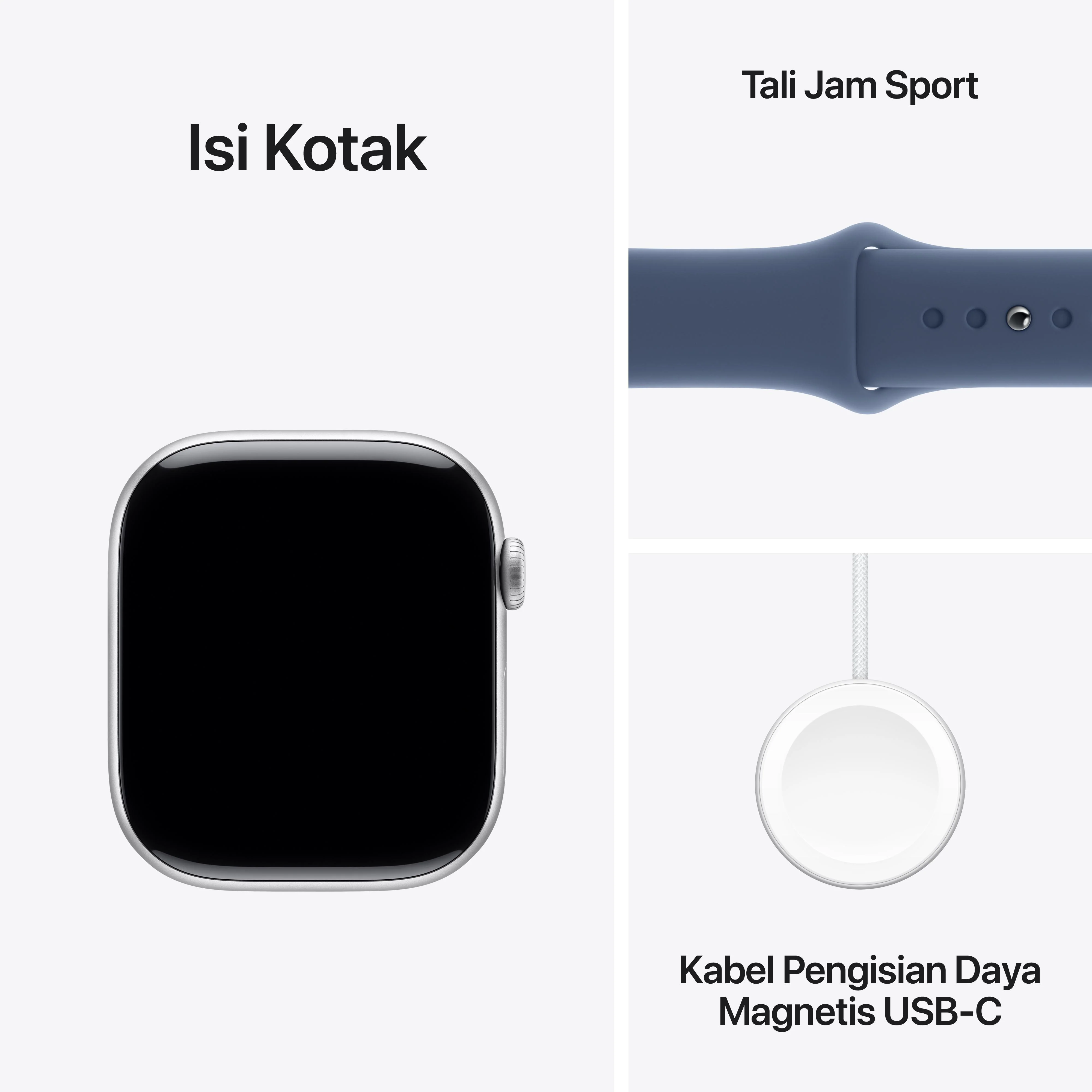 Apple Watch Series 10 GPS 46mm Silver Aluminium Case with Denim Sport Band - S/M - Image 9