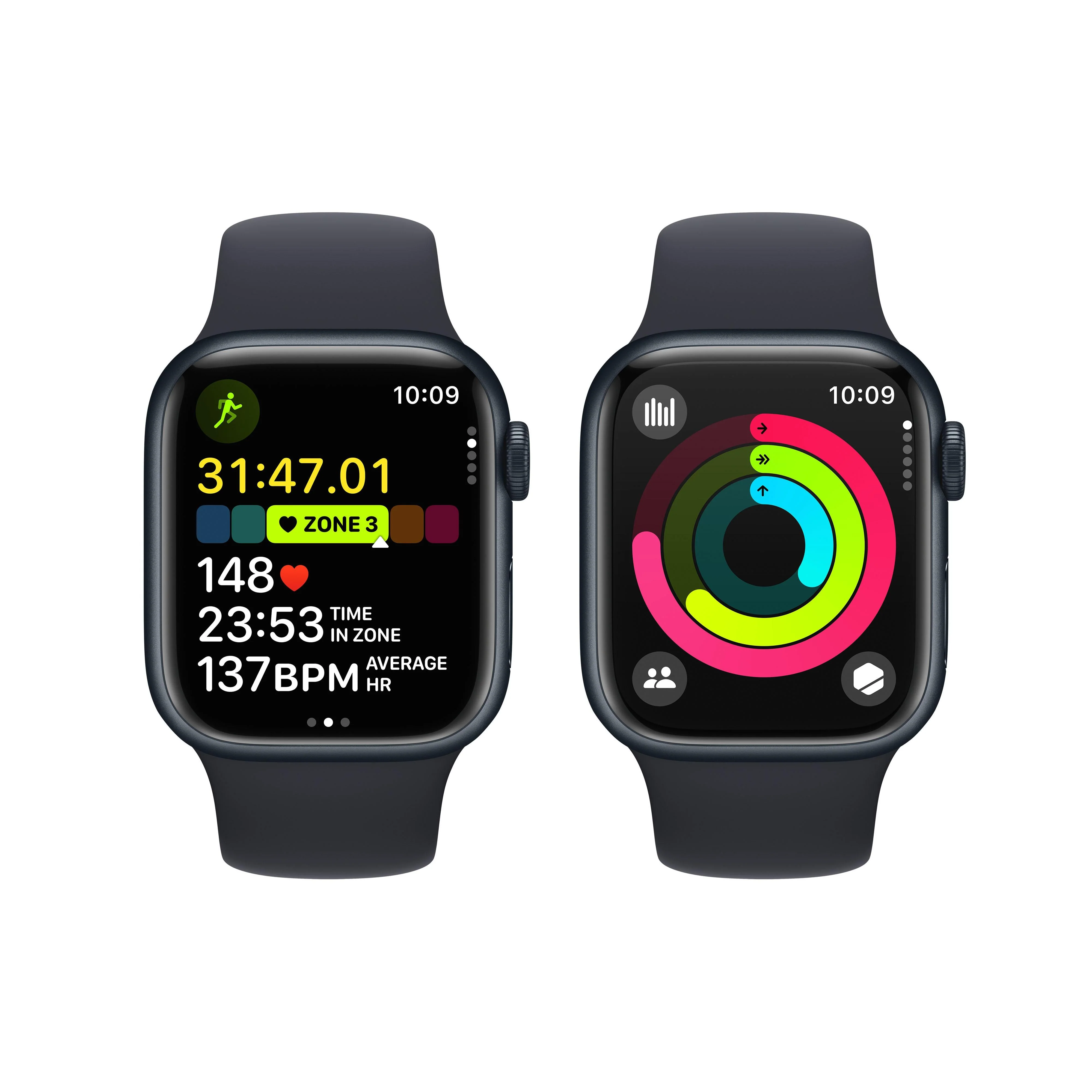 Apple Watch Series 9 GPS 41mm Midnight Aluminium Case with Midnight Sport Band - S/M - Image 8