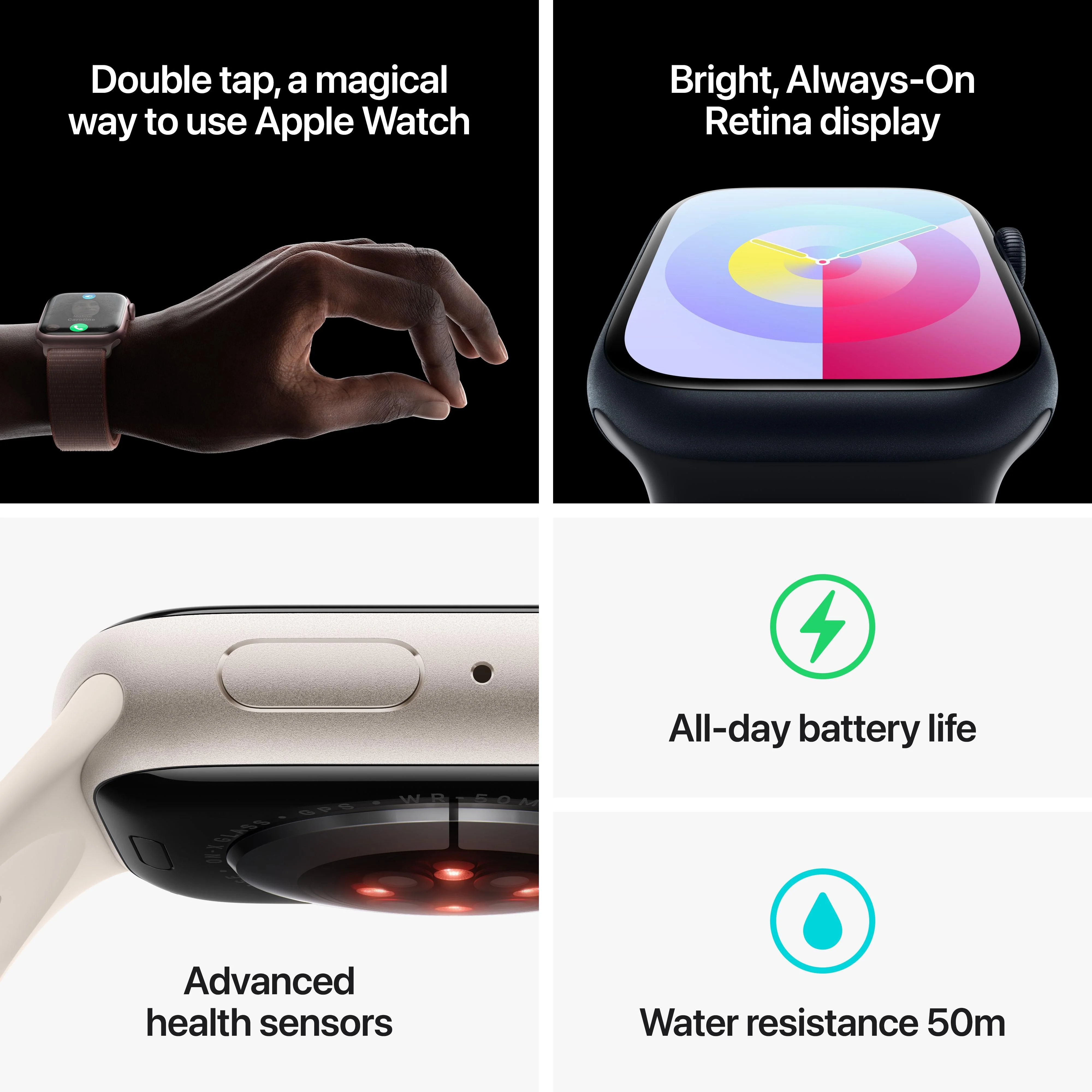 Apple Watch Series 9 GPS 41mm Pink Aluminium Case with Light Pink Sport Band - M/L - Image 9